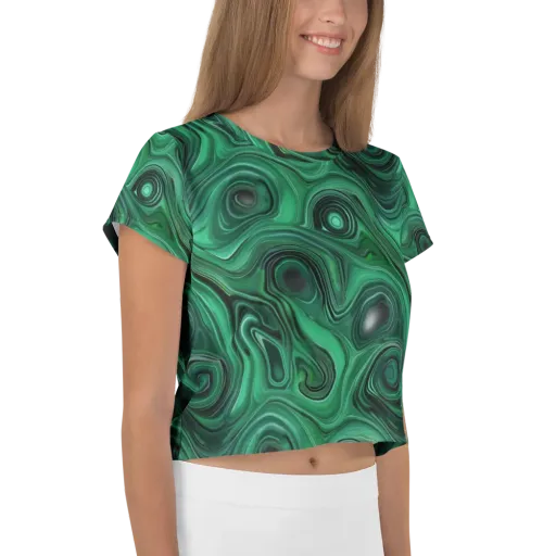 Verdant Vortex on a Crop Tee