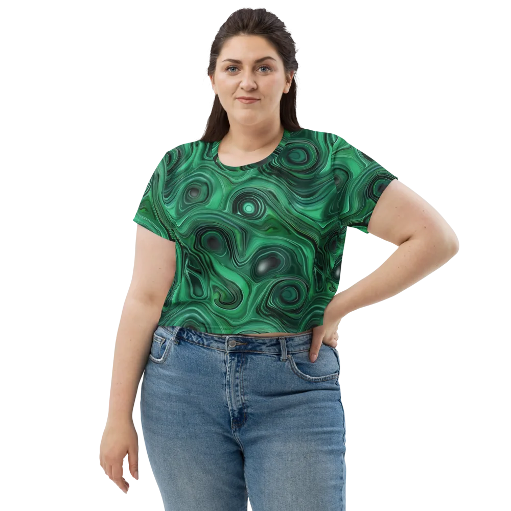 Verdant Vortex on Crop Tee — Front