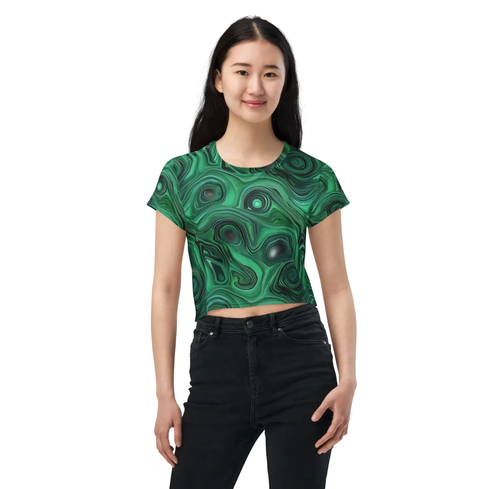 Verdant Vortex on Crop Tee — Front