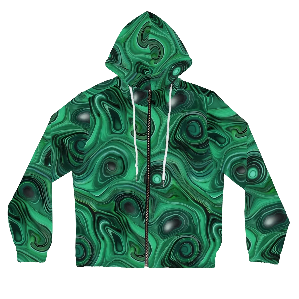 Verdant Vortex on Women's Full-Zip Hoodie — Front