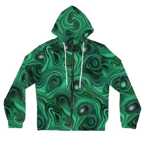Verdant Vortex on a Women's Full-Zip Hoodie