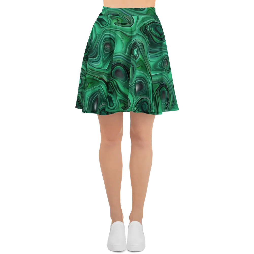 Verdant Vortex on Skater Skirt — Front