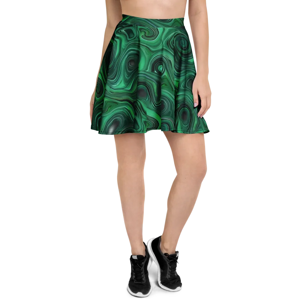 Verdant Vortex on Skater Skirt — Front