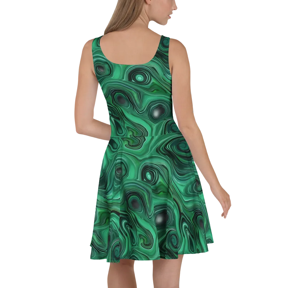 Verdant Vortex on Skater Dress — Back