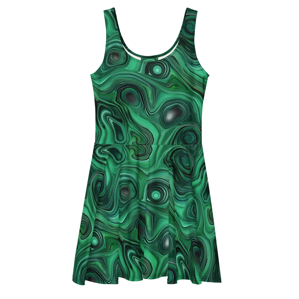 Verdant Vortex on Skater Dress — Front