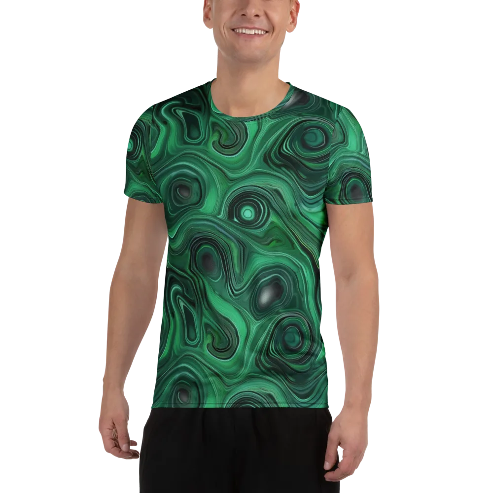 Verdant Vortex on Men's Athletic T-Shirt — Front