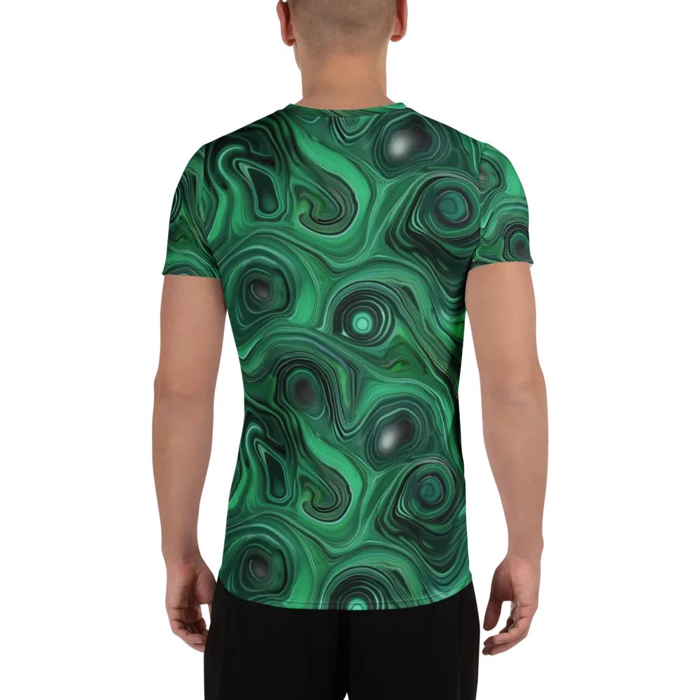 Verdant Vortex on Men's Athletic T-Shirt — Back