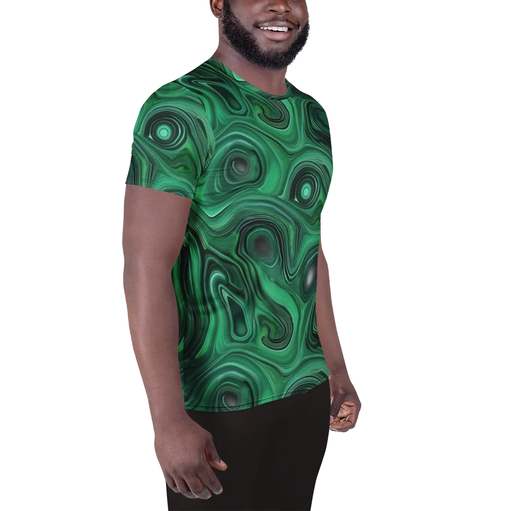 Verdant Vortex on Men's Athletic T-Shirt — Right