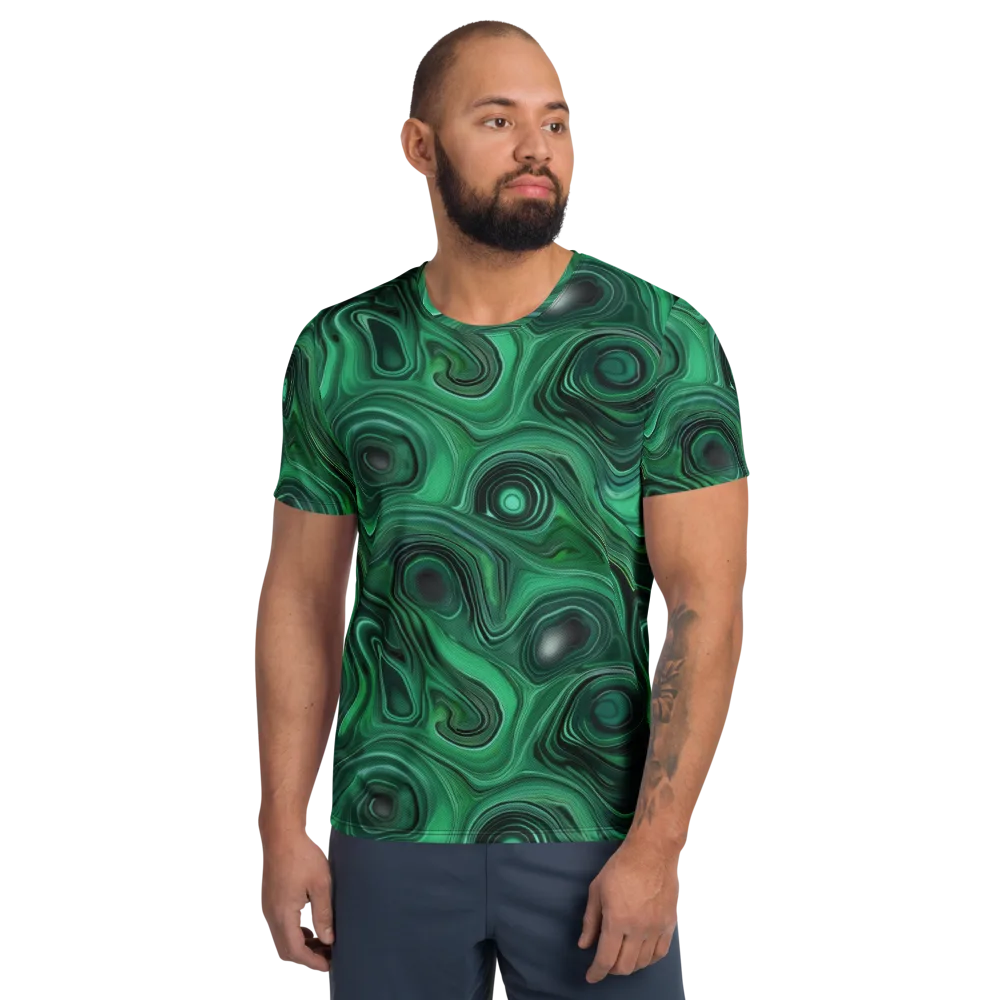 Verdant Vortex on Men's Athletic T-Shirt — Front