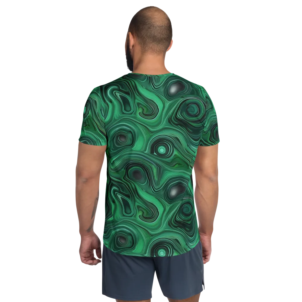 Verdant Vortex on Men's Athletic T-Shirt — Back