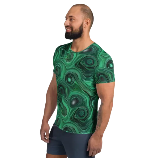 Verdant Vortex on a Men's Athletic T-Shirt