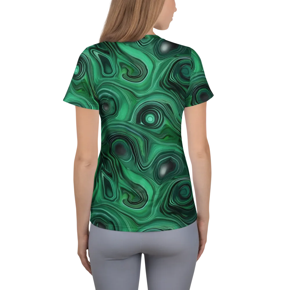 Verdant Vortex on Women's Athletic T-Shirt — Back
