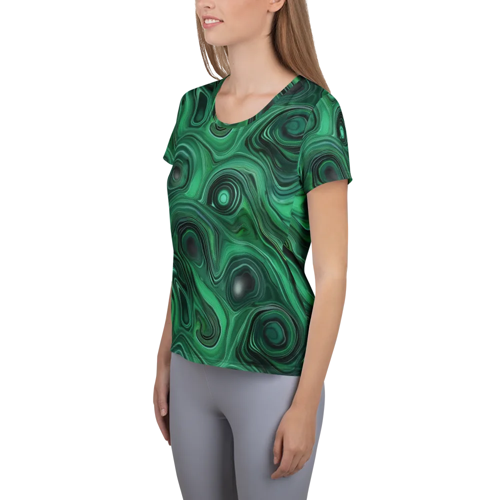 Verdant Vortex on Women's Athletic T-Shirt — Left