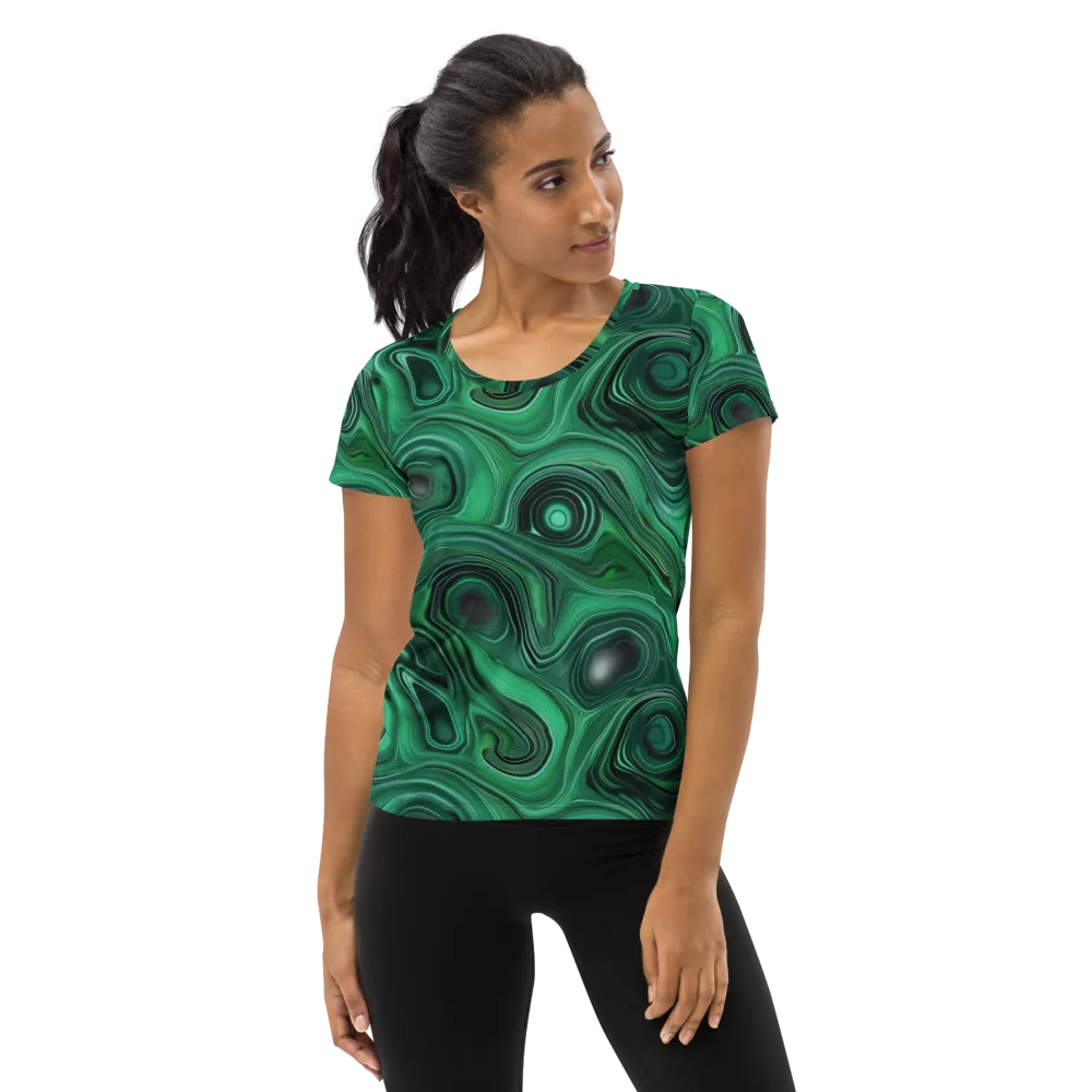 Verdant Vortex on Women's Athletic T-Shirt — Front