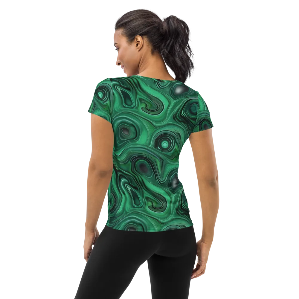 Verdant Vortex on Women's Athletic T-Shirt — Back