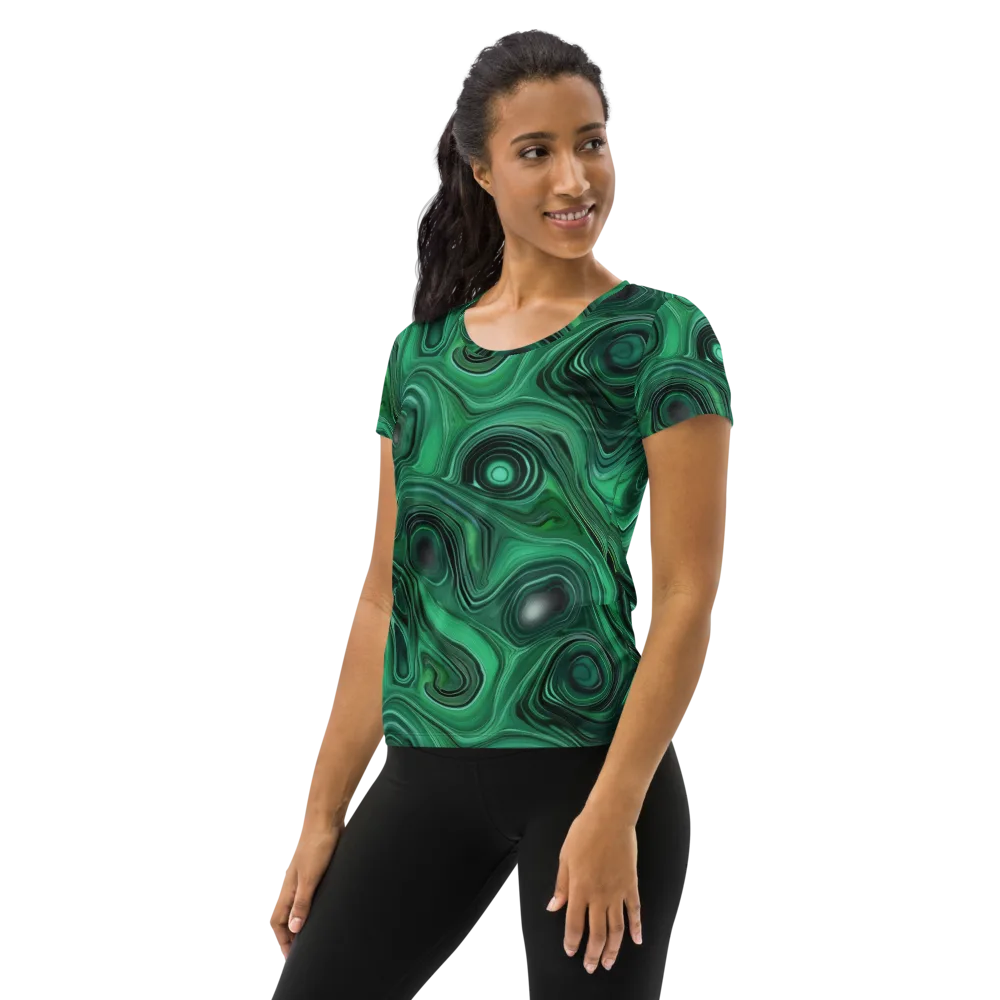 Verdant Vortex on Women's Athletic T-Shirt — Left
