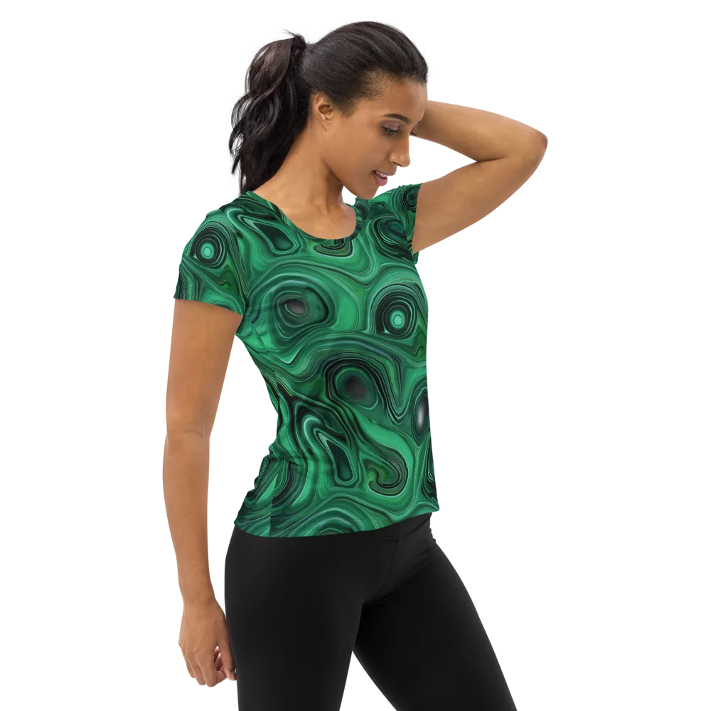 Verdant Vortex on Women's Athletic T-Shirt — Right