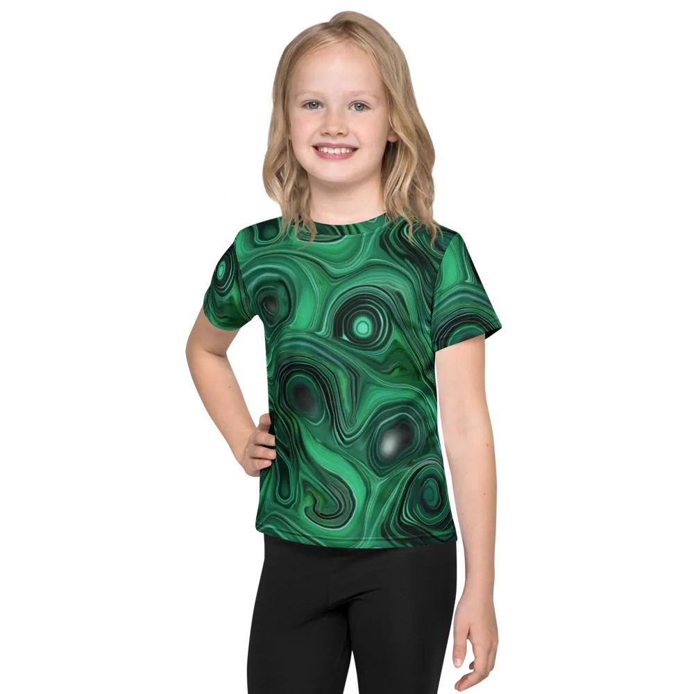 Verdant Vortex on Kids Crew Neck T-Shirt — Front