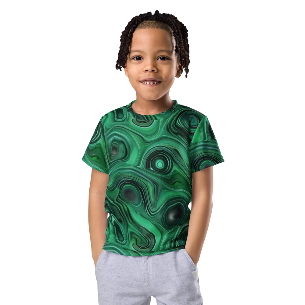 Verdant Vortex on Kids Crew Neck T-Shirt — Front