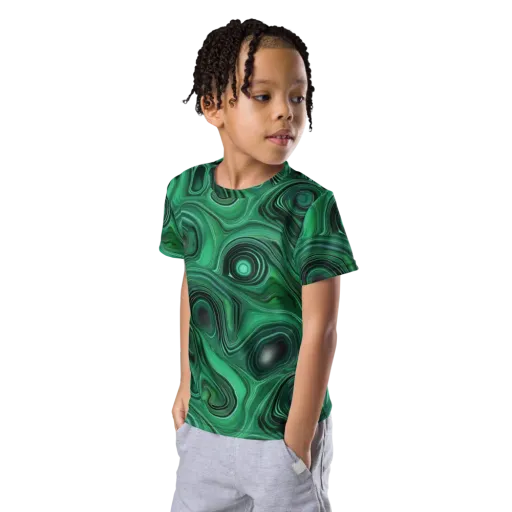 Verdant Vortex on a Kids Crew Neck T-Shirt