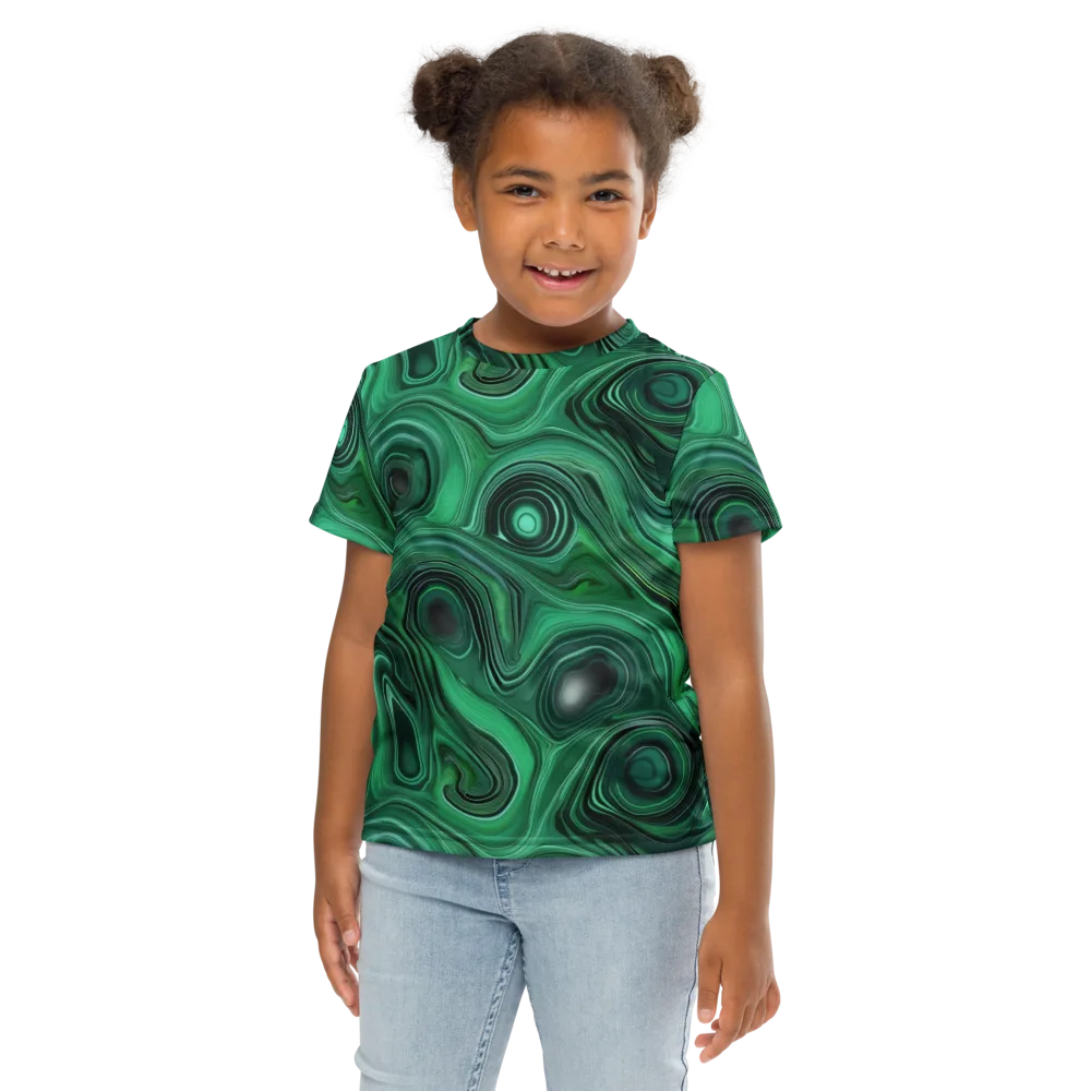 Verdant Vortex on Kids Crew Neck T-Shirt — Front