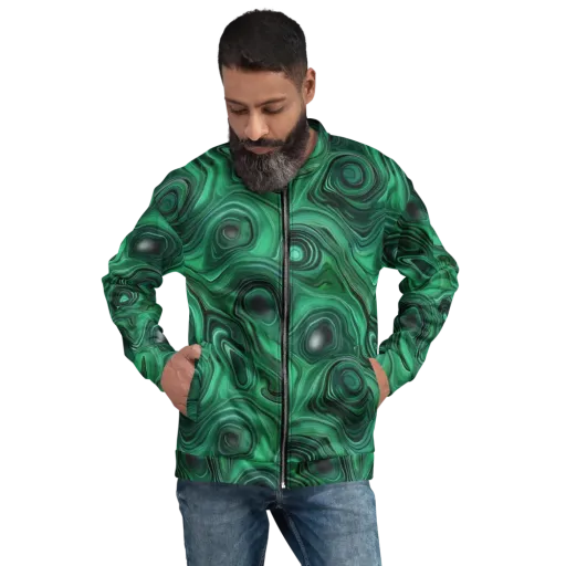 Verdant Vortex on a Bomber Jacket