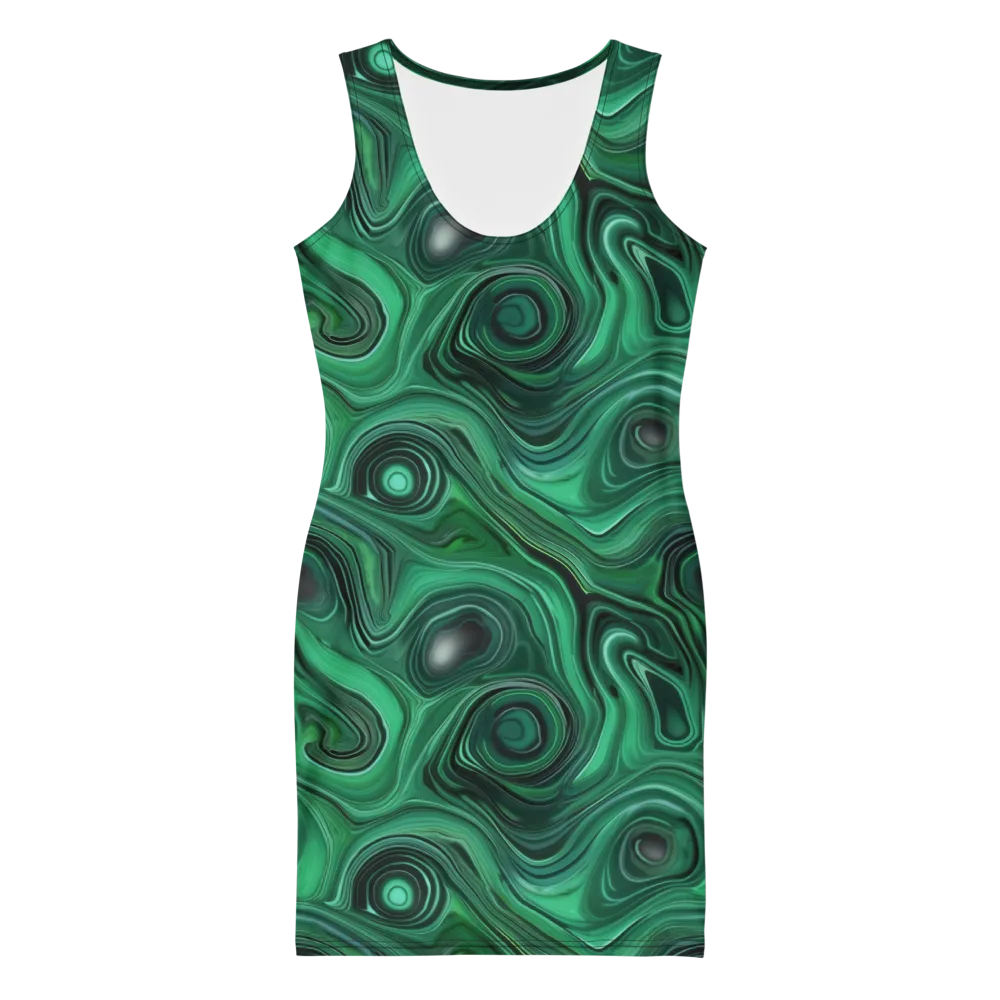 Verdant Vortex on Bodycon Dress — Front