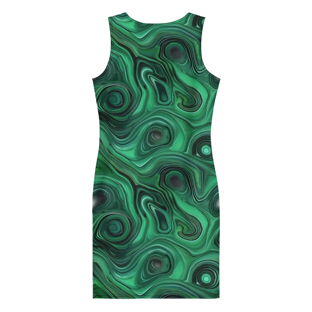 Verdant Vortex on Bodycon Dress — Back