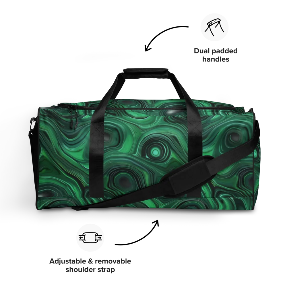 Verdant Vortex on Duffle Bag — Front