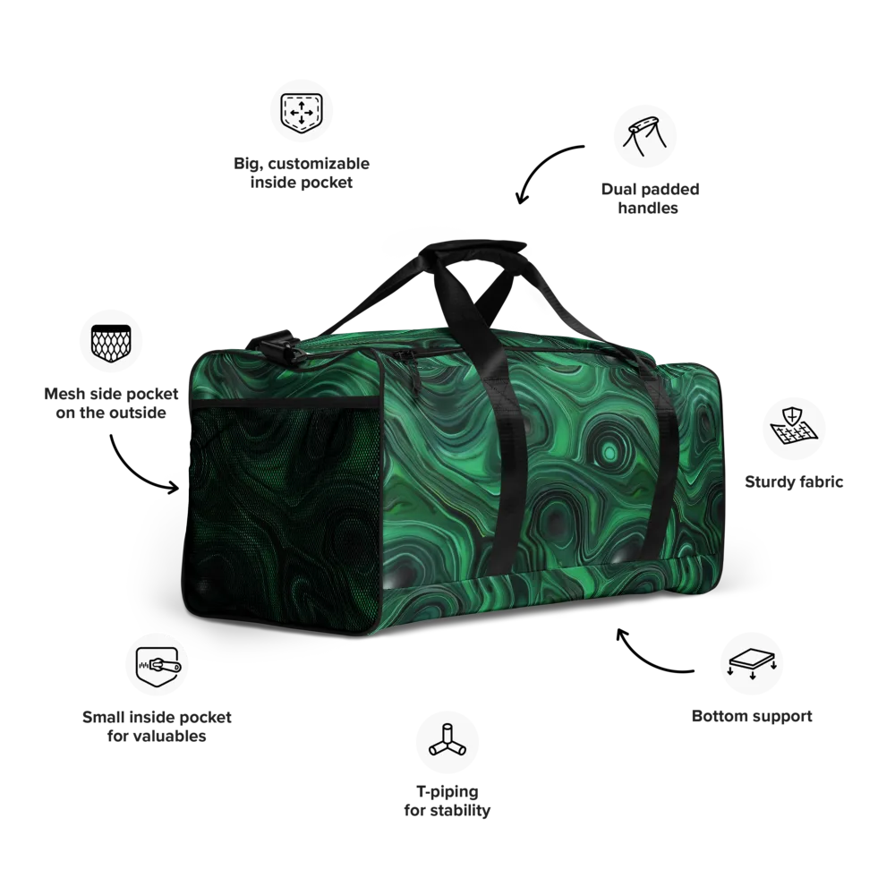Verdant Vortex on Duffle Bag — Right Front