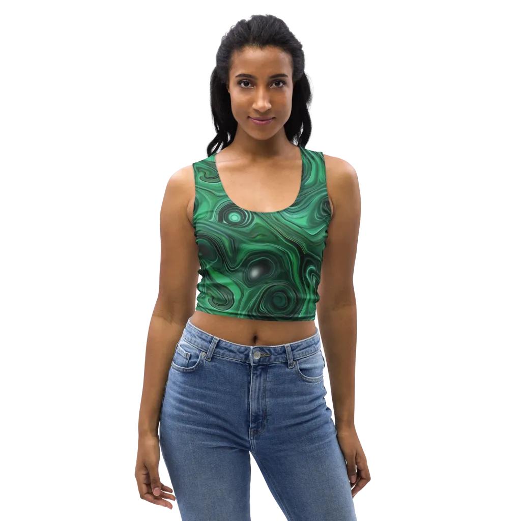 Verdant Vortex on Crop Top — Front