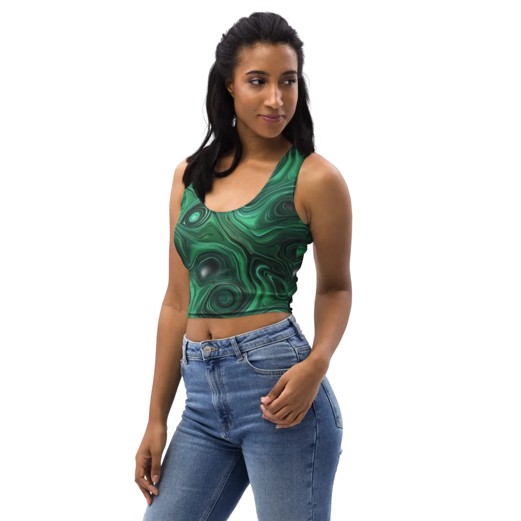 Verdant Vortex on Crop Top — Left Front