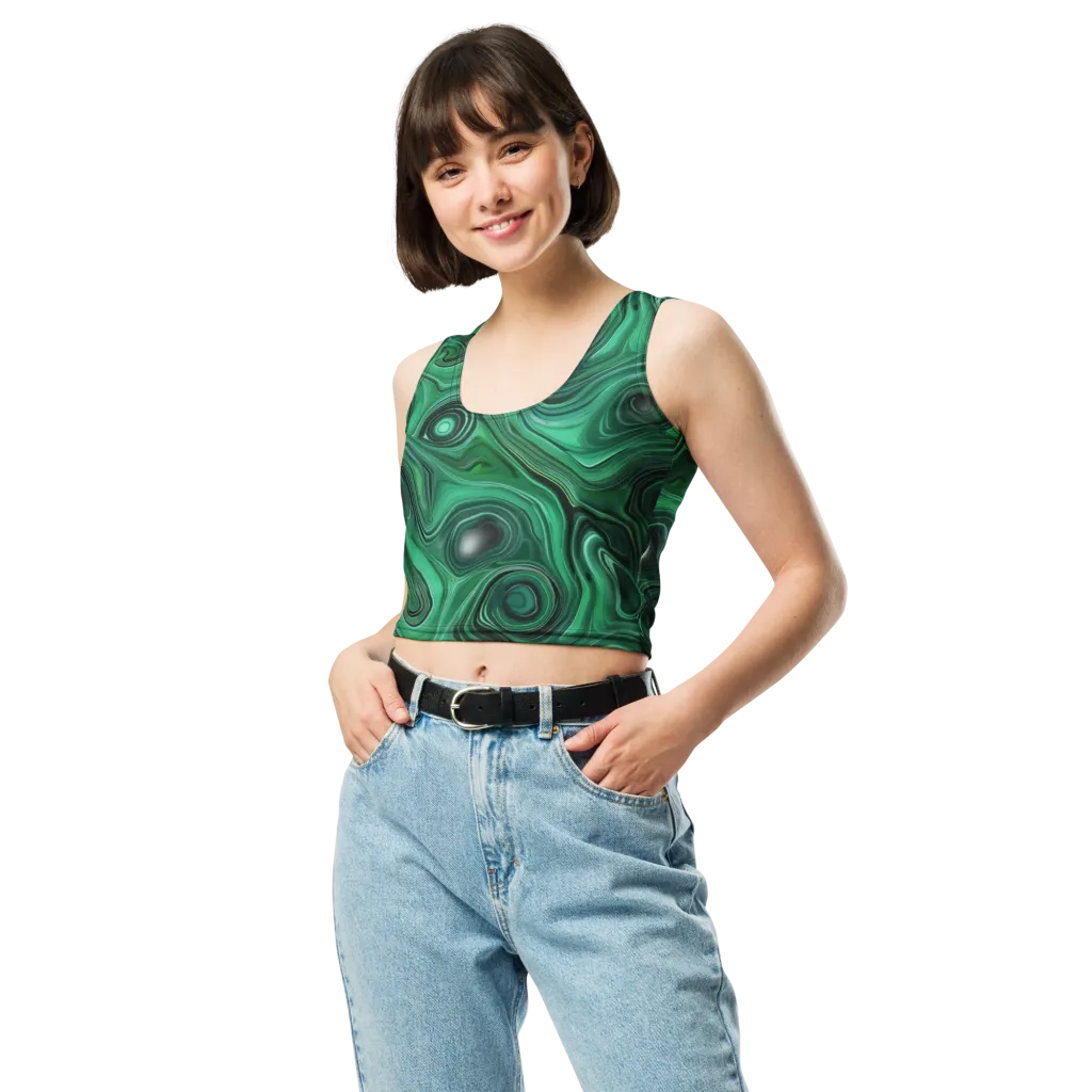 Verdant Vortex on Crop Top — Front