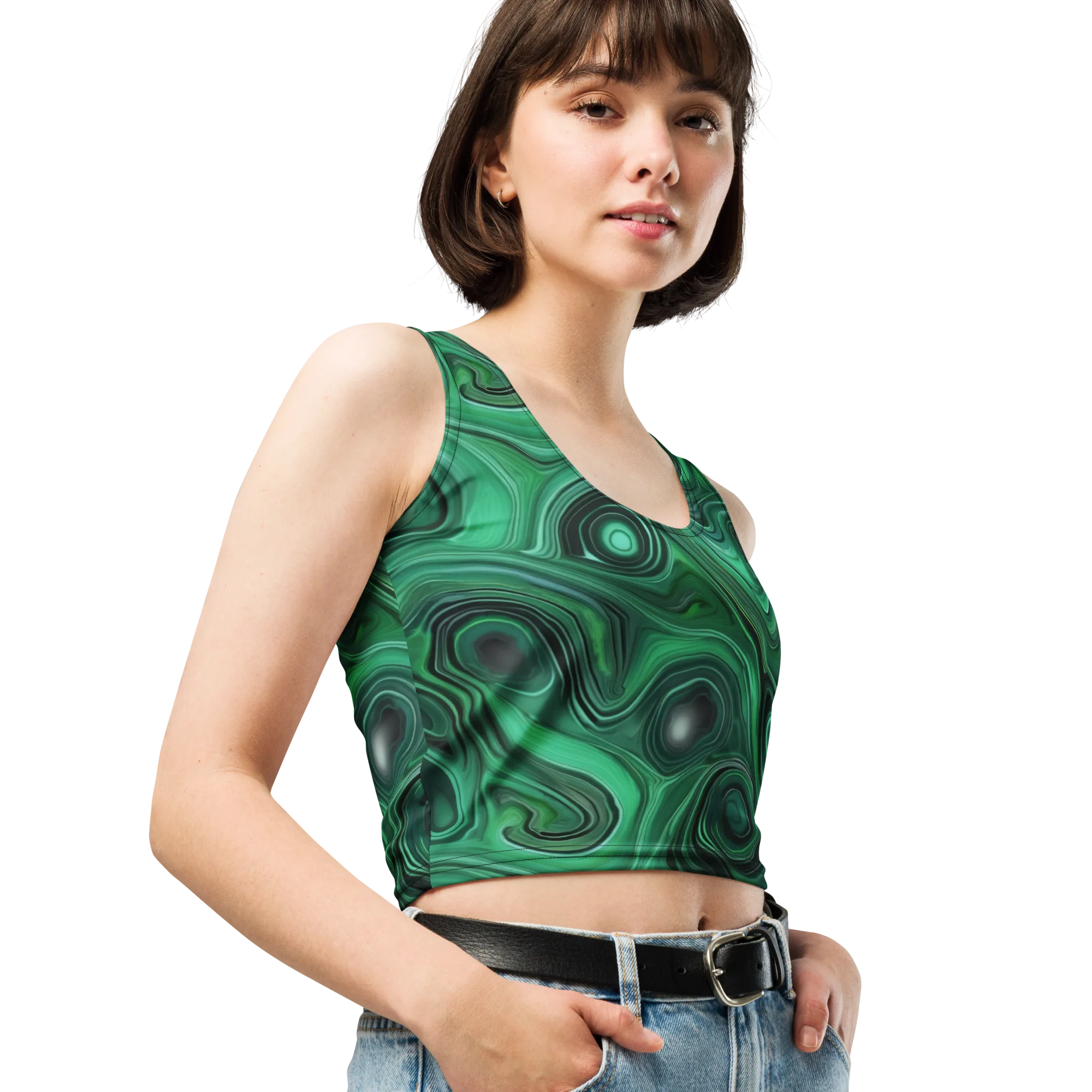 Verdant Vortex on Crop Top — Right Front