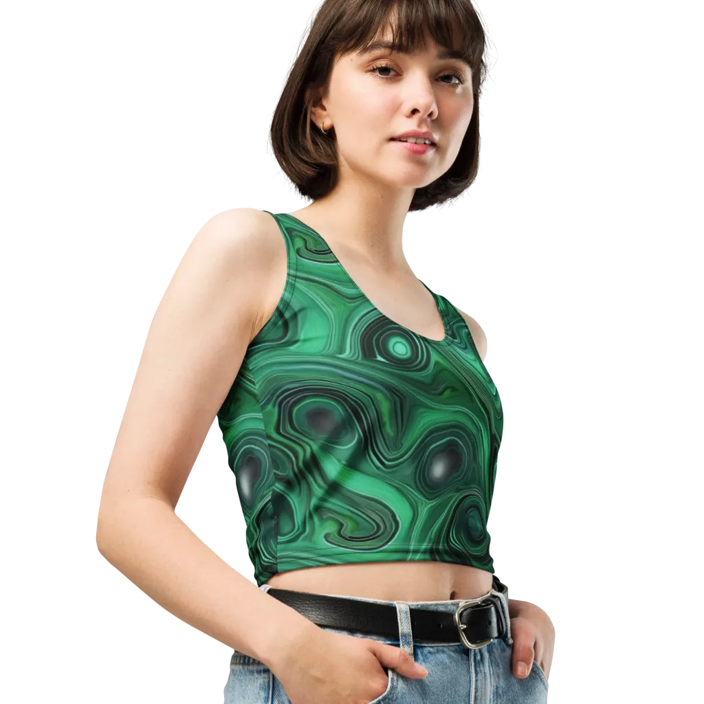 Verdant Vortex on Crop Top — Right Front