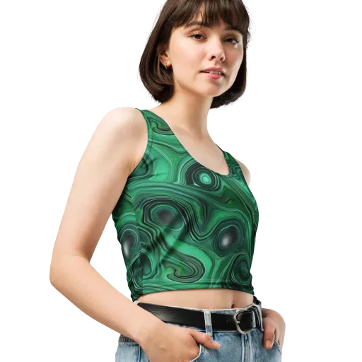Verdant Vortex on a Crop Top