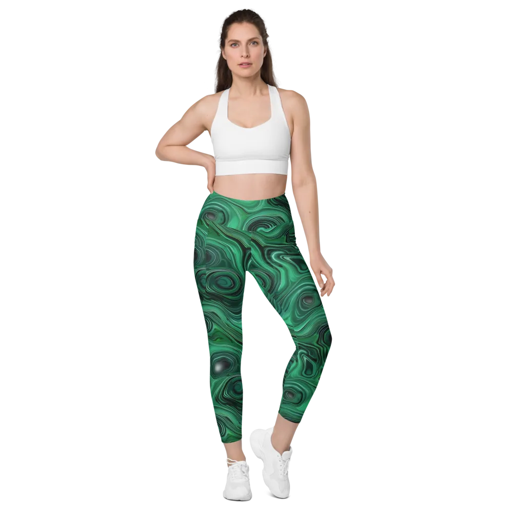 Verdant Vortex on Leggings with Pockets — Front