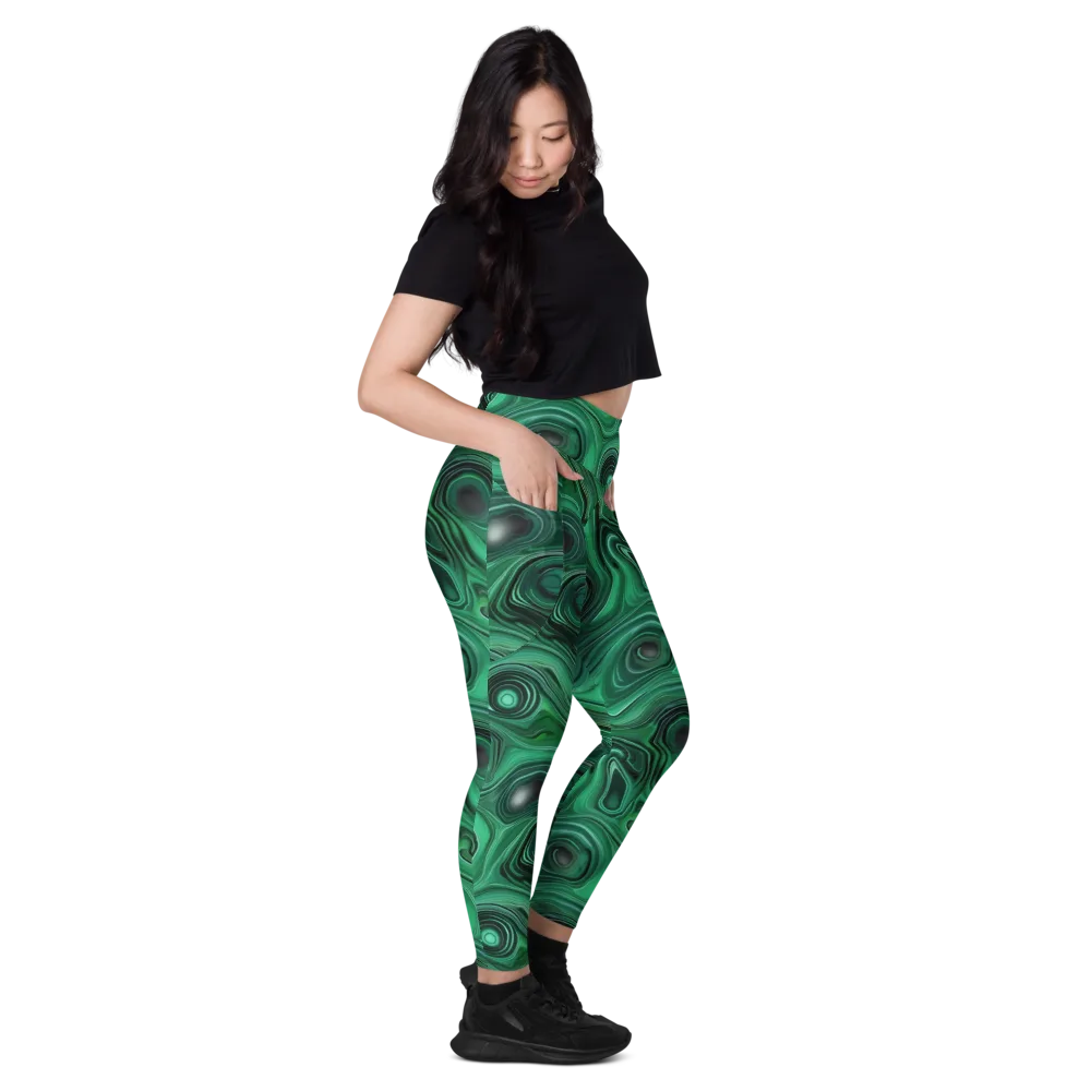 Verdant Vortex on Leggings with Pockets — Right