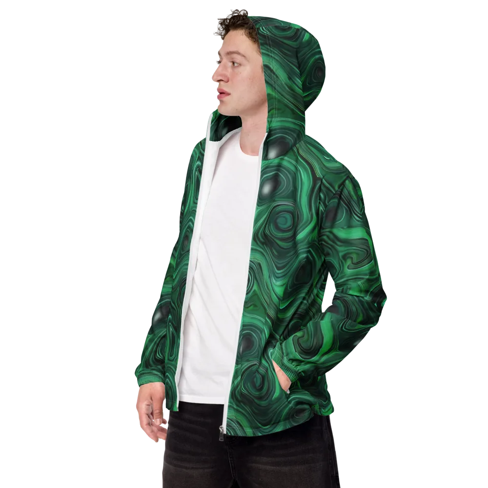 Verdant Vortex on Men's Windbreaker — Left Front