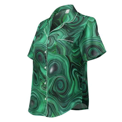 Verdant Vortex on a Women's Short Sleeve Pajama Top