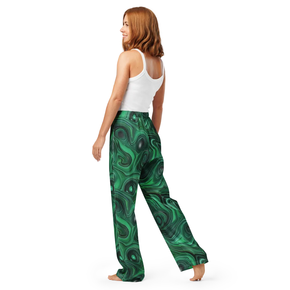 Verdant Vortex on Women's Pajama Pants — Back
