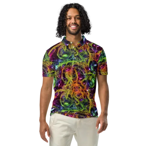 Infinite Filament on a Men's Slim Fit Polo Shirt