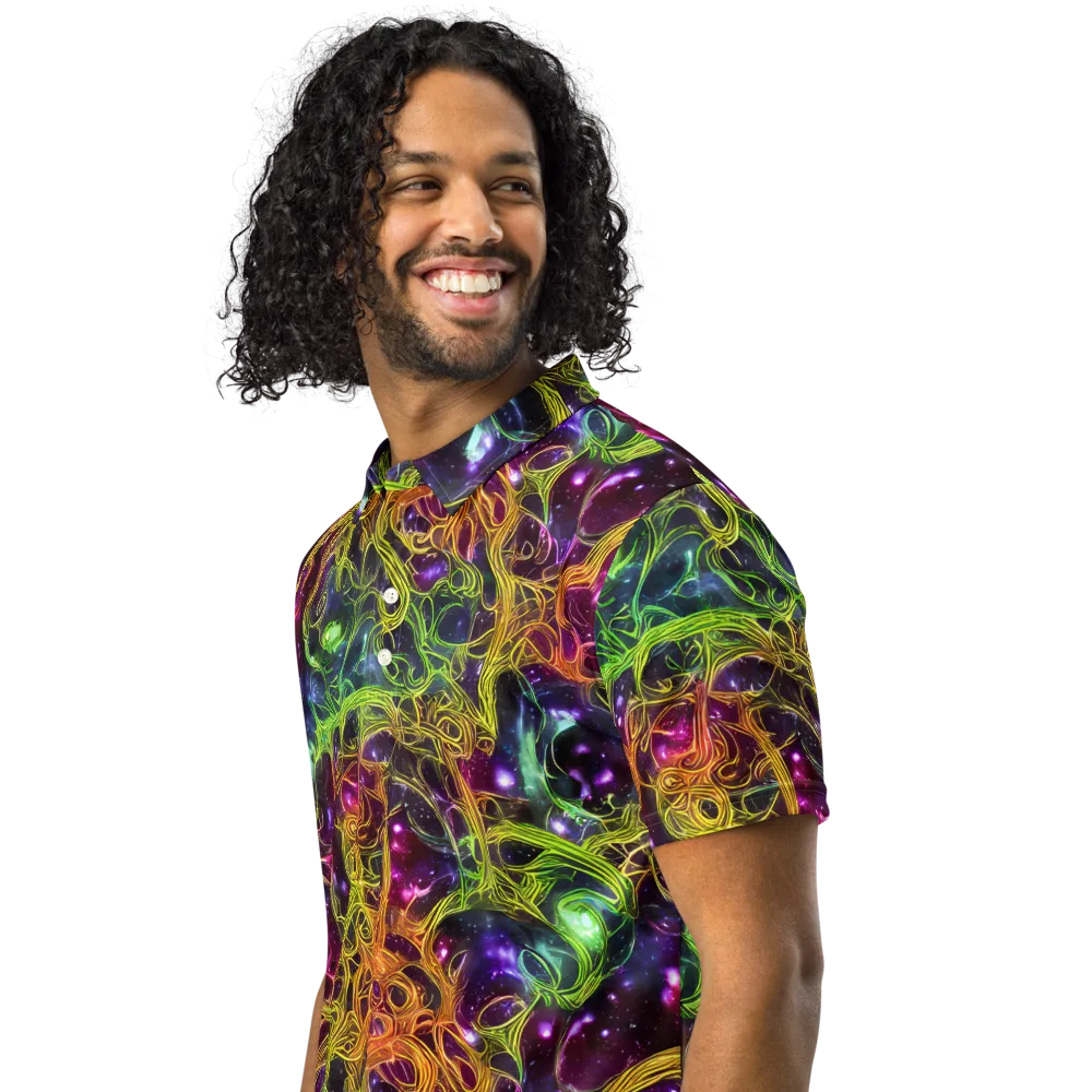 Infinite Filament on Men's Slim Fit Polo Shirt — Left Front