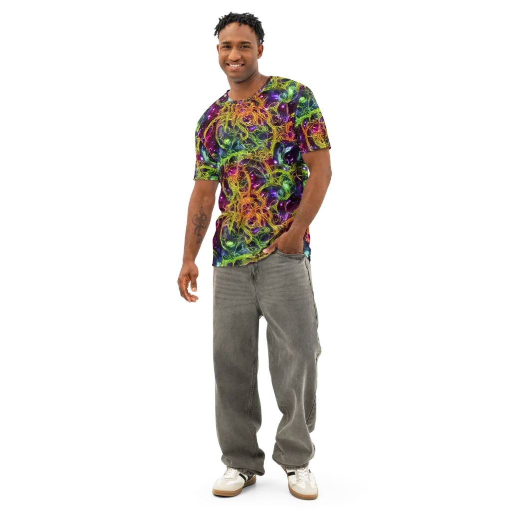 Infinite Filament on Men's Cotton Crew Neck T-Shirt — Front