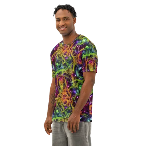 Infinite Filament on a Men's Cotton Crew Neck T-Shirt