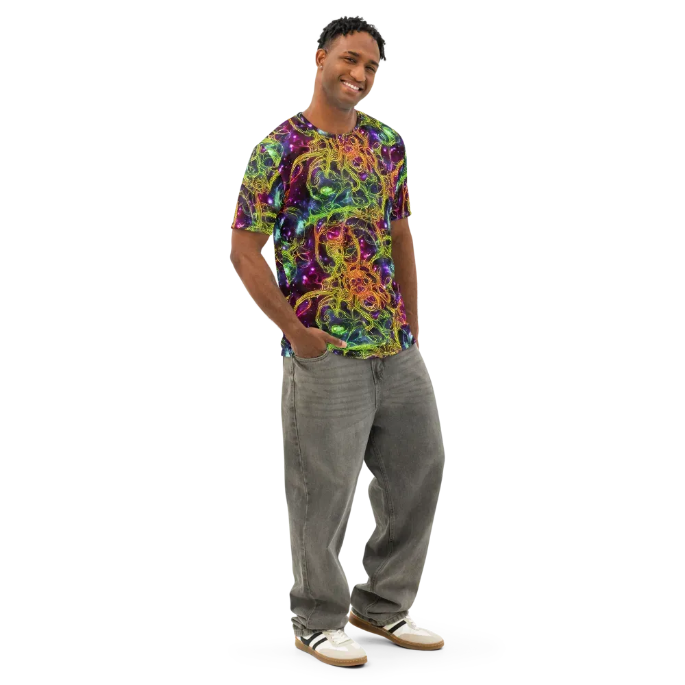 Infinite Filament on Men's Cotton Crew Neck T-Shirt — Right Front