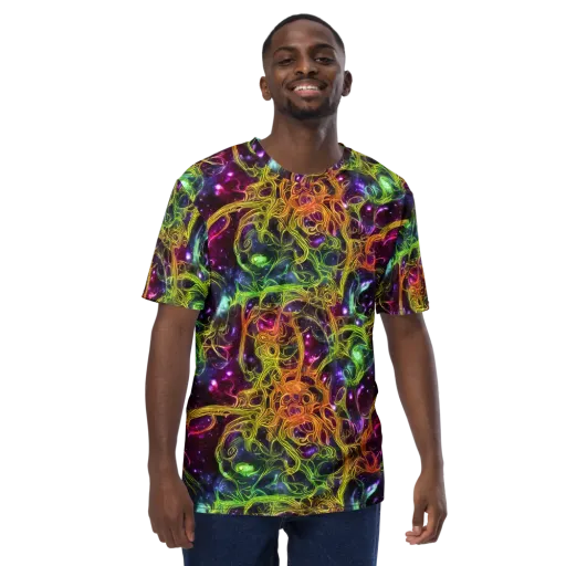 Infinite Filament on a Men's Crew Neck T-Shirt