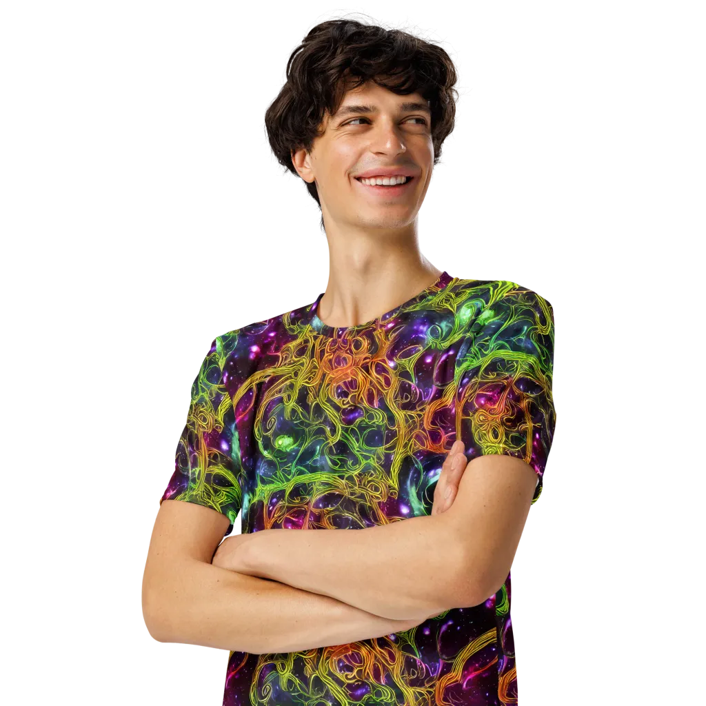 Infinite Filament on Men's Crew Neck T-Shirt — Left Front