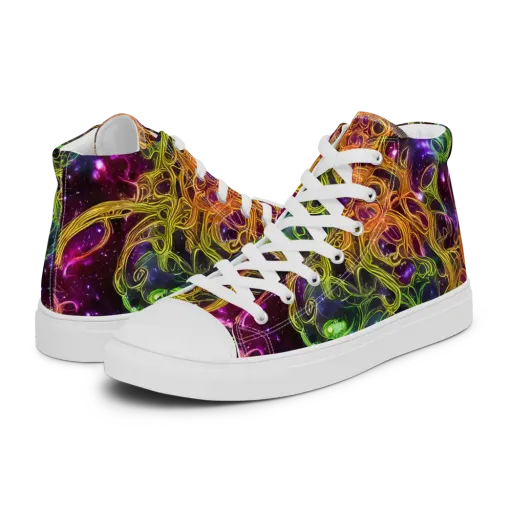 Infinite Filament on a Men's High Top Canvas Shoes