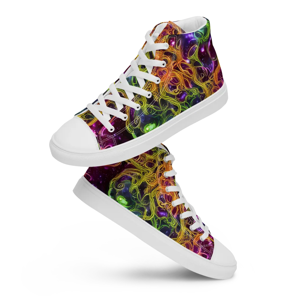 Infinite Filament on Men's High Top Canvas Shoes — Front